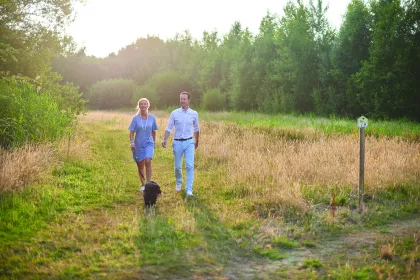 hondenwandeling in de bos